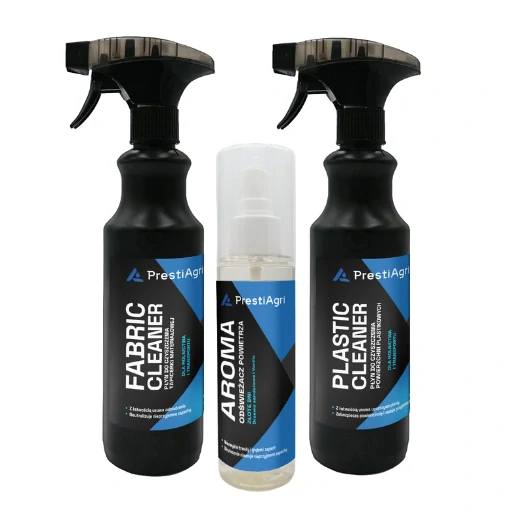 PrestiAgri Osvieženie interiéru - súprava (1x Plastic Cleaner 500 ml, 1x Fabric Cleaner 500 ml, 1x Aroma Zlaté dni 120 ml)