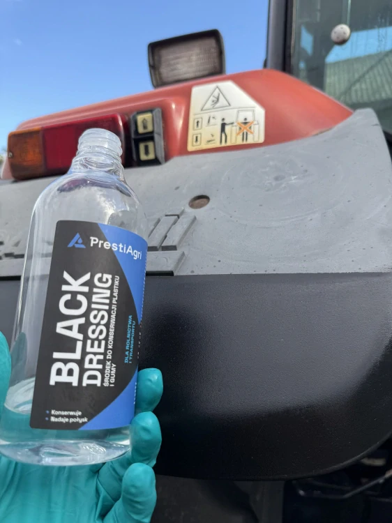 PrestiAgri Black Dressing - Konzervačný prípravok na plasty a gumu | 500 ml